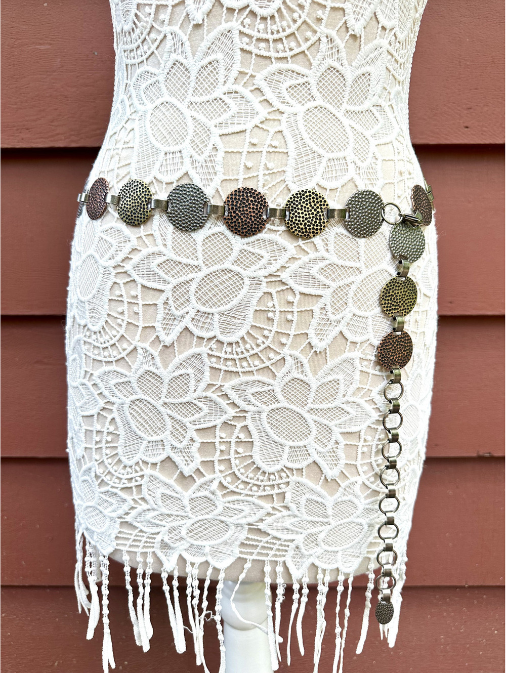 Vintage Multi Tone Metal Disc Chain Belt